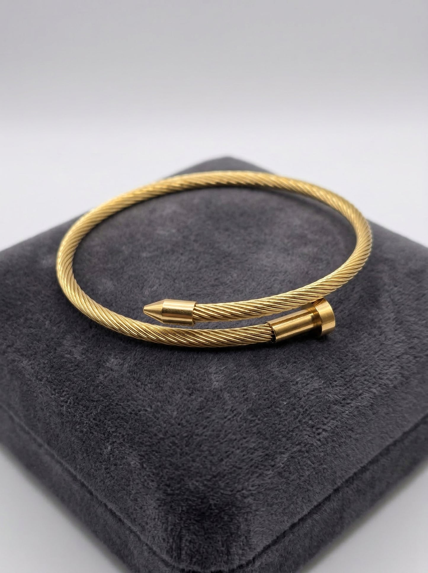 Golden Twisted Cable Nail Kada