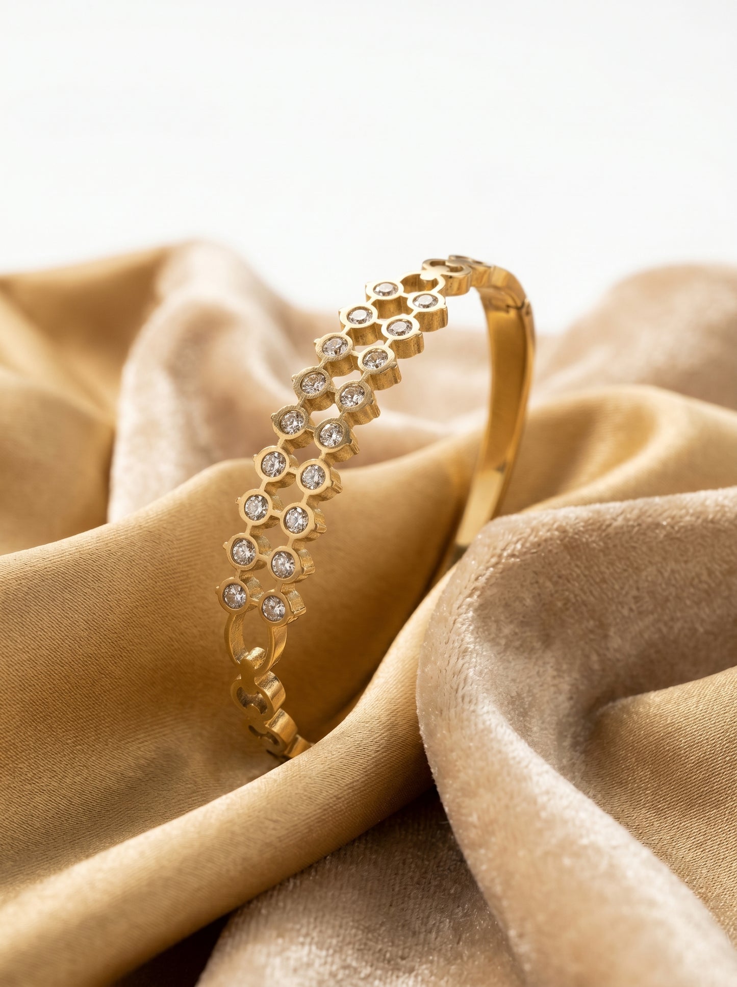 Crystal Honeycomb Kada Bracelet