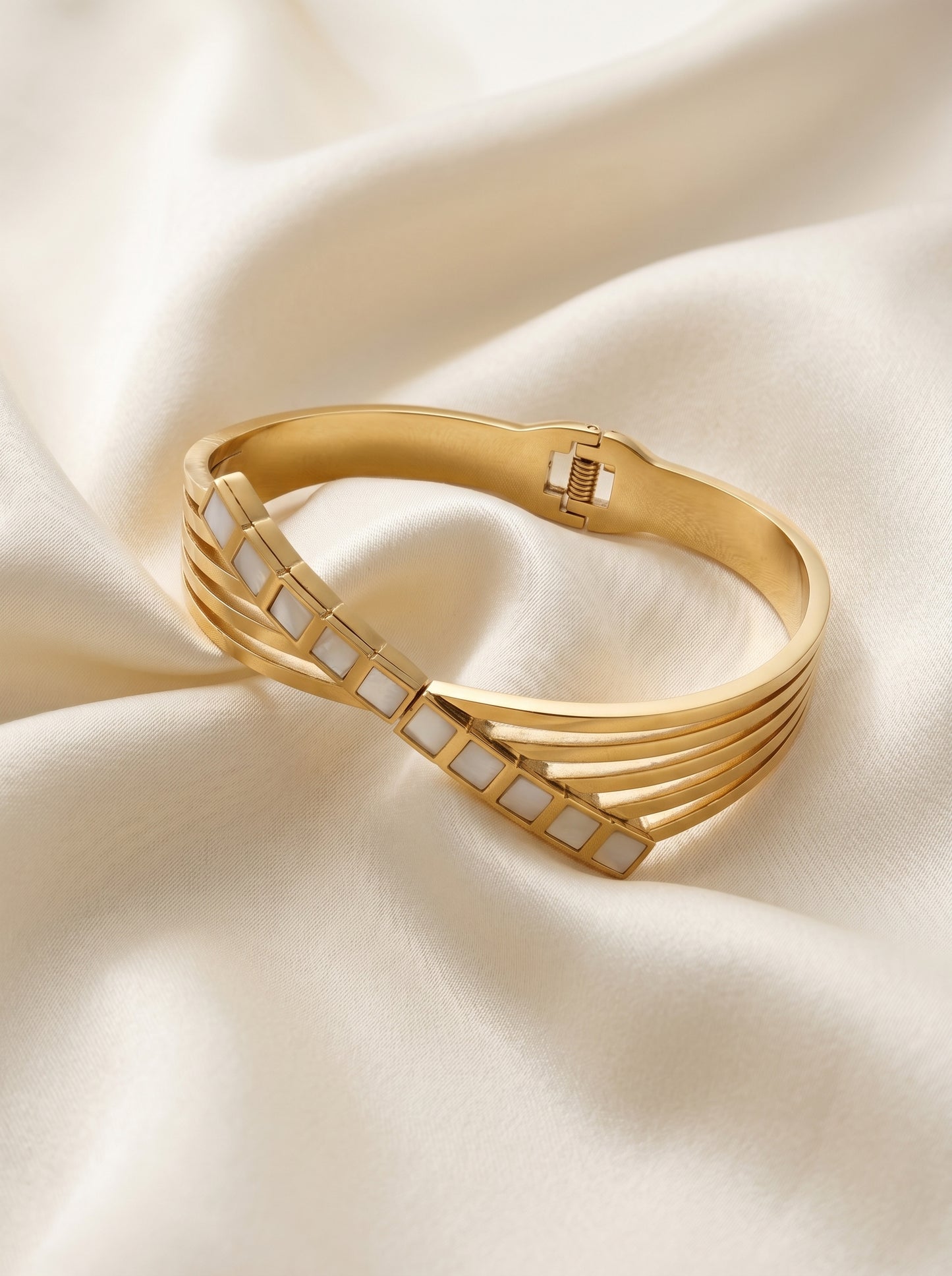 Golden Ivory Prism Kada Bracelet