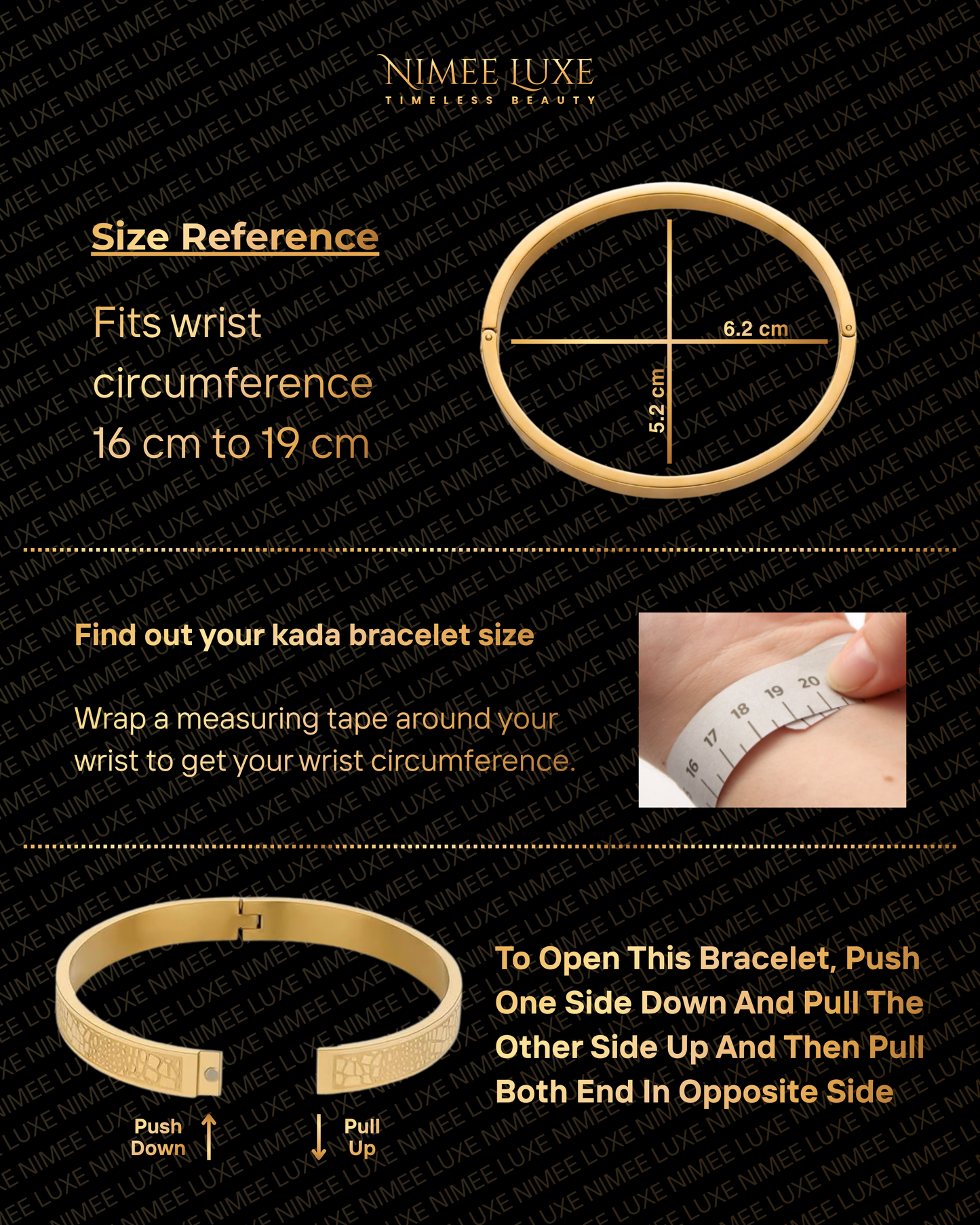 Golden Chevron Pattern Men’s Kada