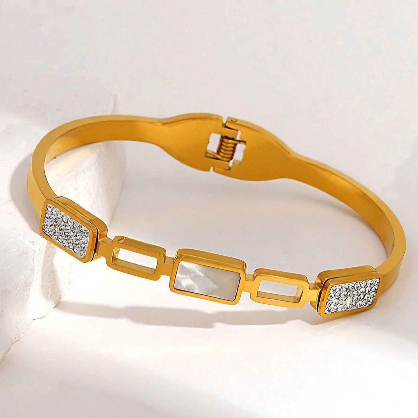 Vera Pearl Diamond Bracelet Kada Gold Plated, Waterproof and Anti-Tarnish