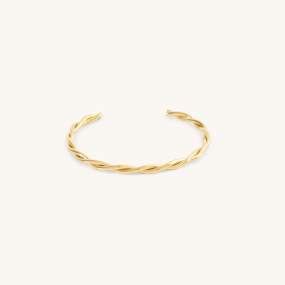 Delicate Curve Adjustable Bracelet Kada Gold Plated, Waterproof and Anti-Tarnish