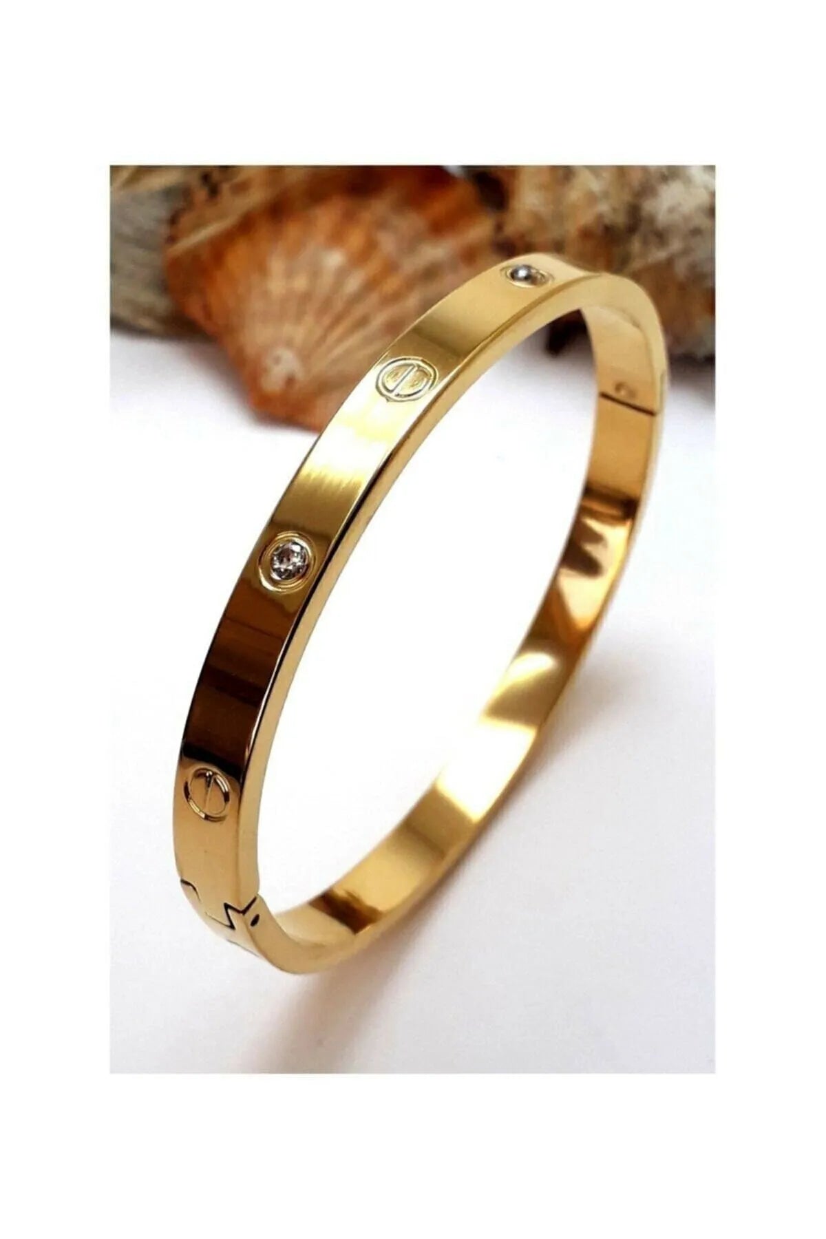 Cartier Inspired Love Bracelet Kada 18K Gold Plated, Waterproof and Anti-Tarnish 6cm diameter