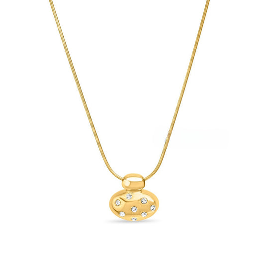 Imperial Diamond Pendant Necklace Gold Plated, Waterproof and Anti-Tarnish