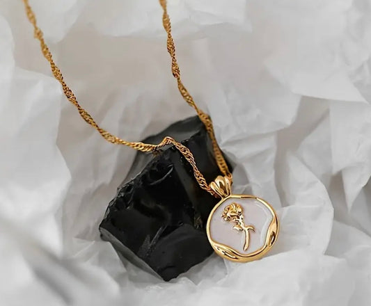 Belle Rose Necklace Gold Plated, Waterproof and Anti-Tarnish