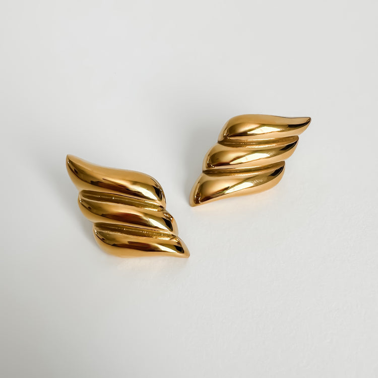 Glide Wings Earrings Gold Plated, Waterproof and Anti-Tarnish