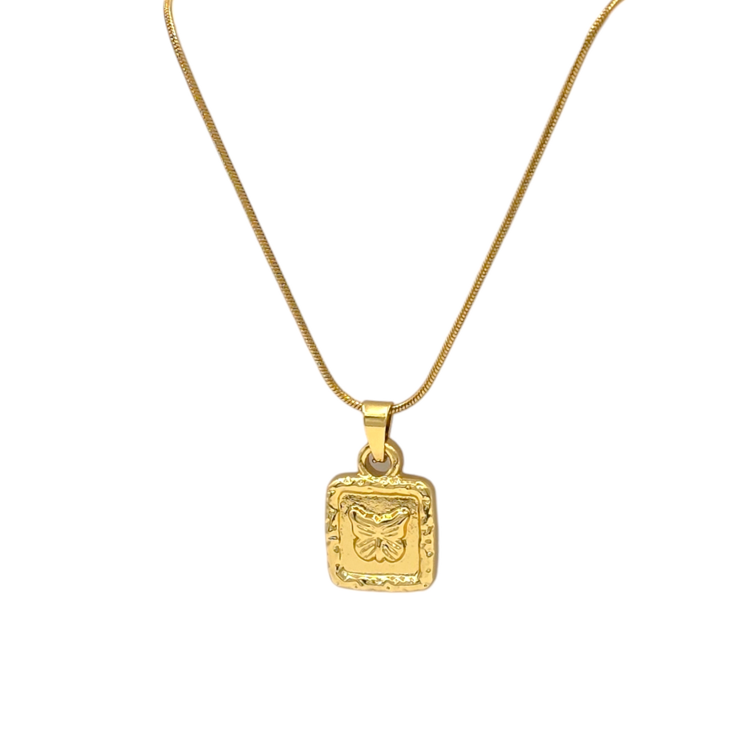 Butterfly Biscuit Chain Necklace Gold Plated, Waterproof and Anti-Tarnish