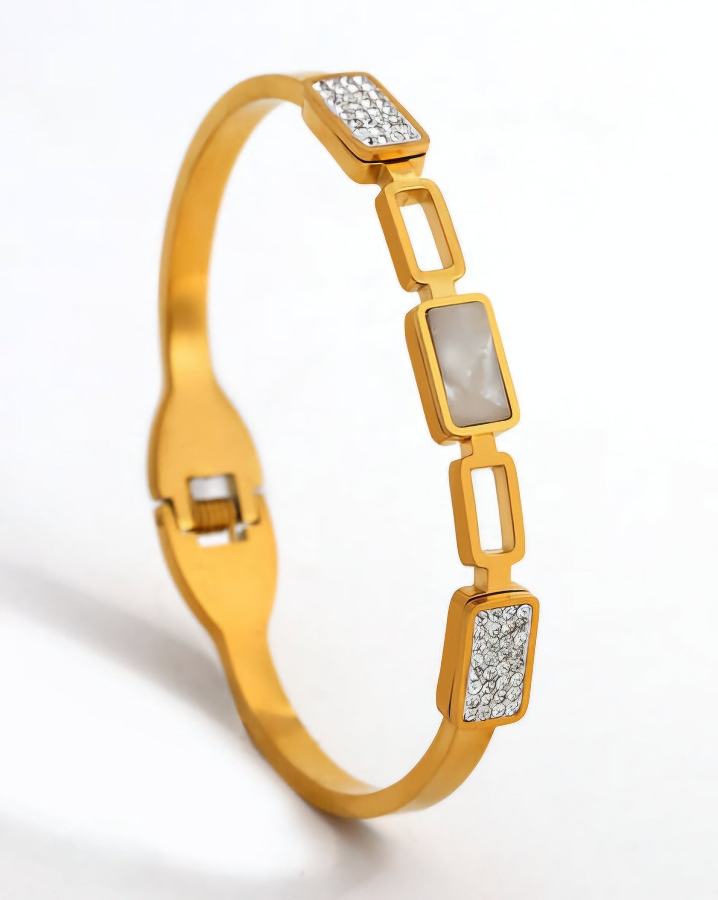 Vera Pearl Diamond Bracelet Kada Gold Plated, Waterproof and Anti-Tarnish