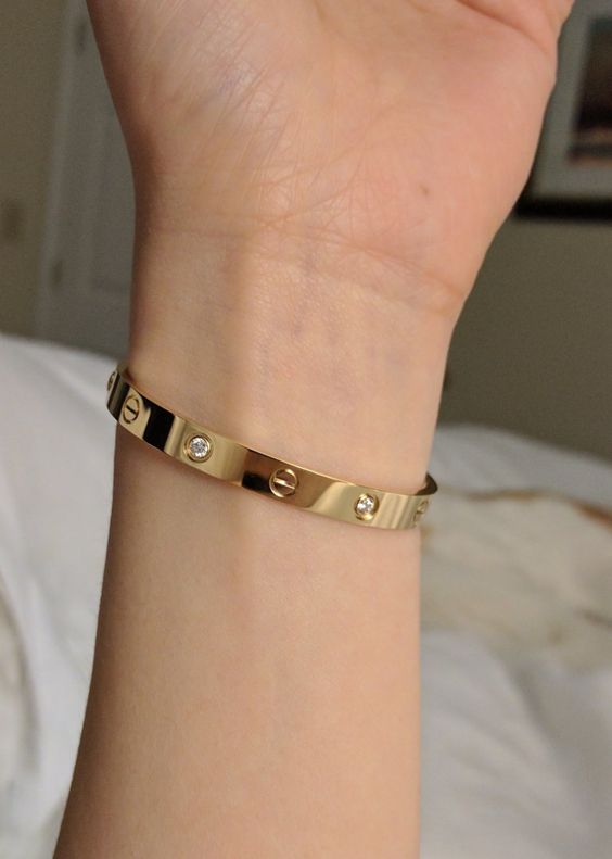 Cartier Inspired Love Bracelet Kada 18K Gold Plated, Waterproof and Anti-Tarnish 6cm diameter