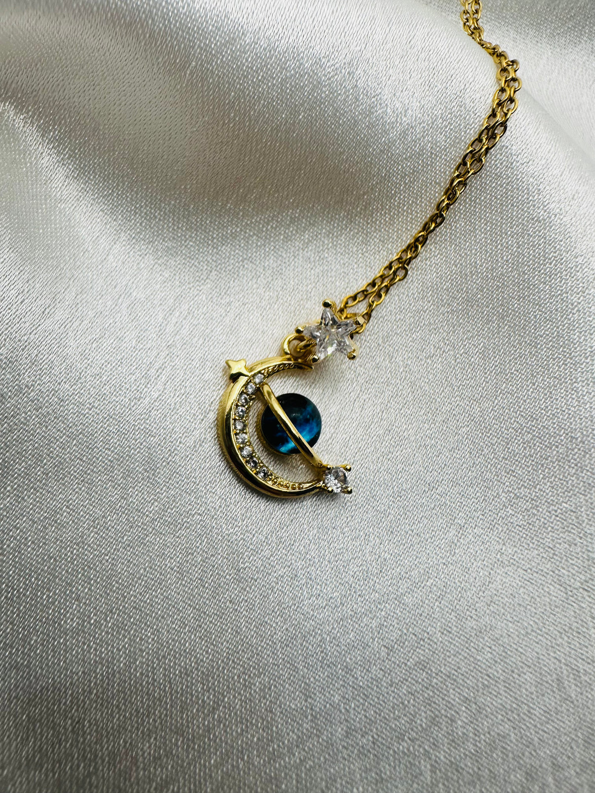 Eclipse Diamond Necklace Gold Plated, Waterproof and Anti-Tarnish