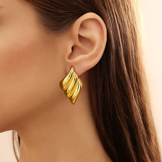 Glide Wings Earrings Gold Plated, Waterproof and Anti-Tarnish