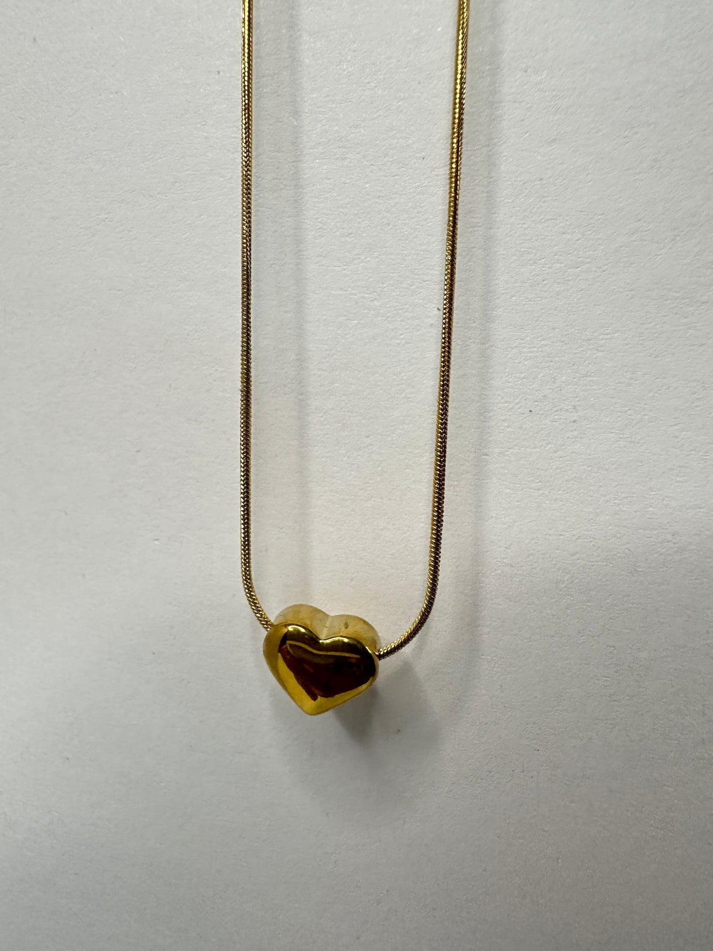 Jade Heart Necklace Gold Plated, Waterproof and Anti-Tarnish