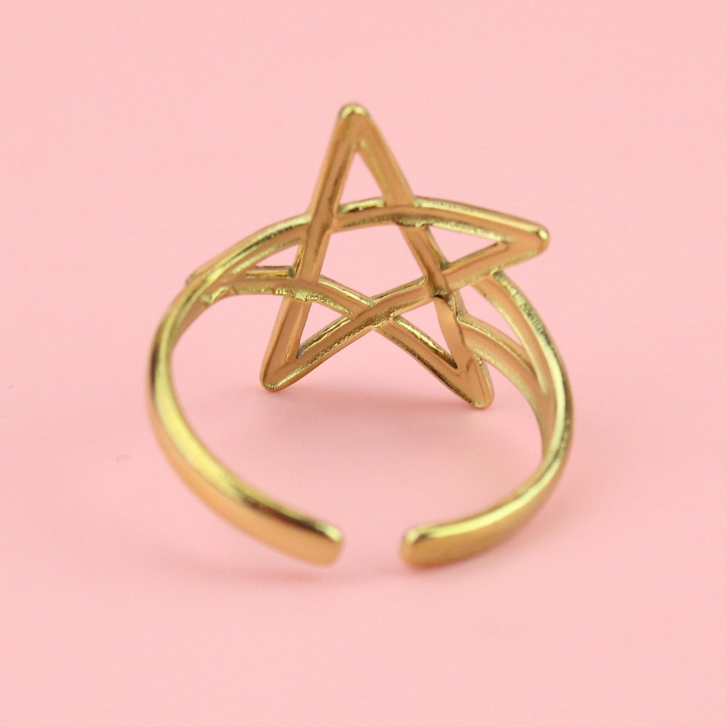Star Adjustable Ring Gold Plated AR51