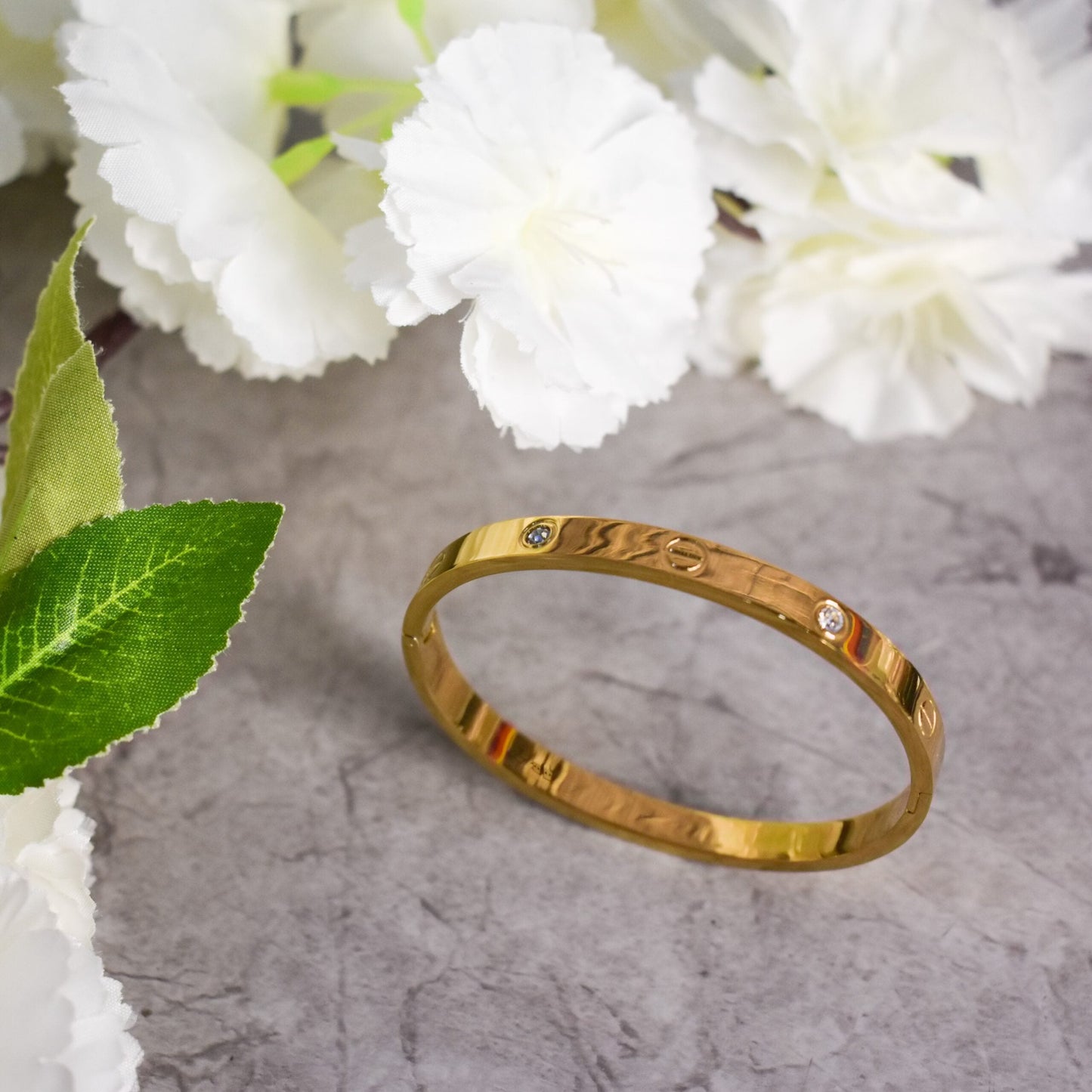 Cartier Inspired Love Bracelet Kada 18K Gold Plated, Waterproof and Anti-Tarnish 6cm diameter