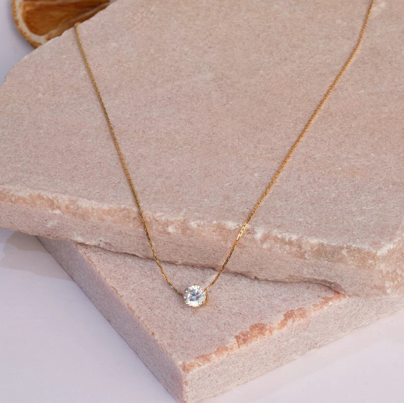 Diamond Necklace + 2 x Pair of Diamond Hoops Combo