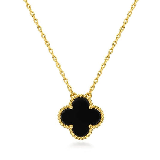 Van Cleef Inspired Black Clover Necklace
