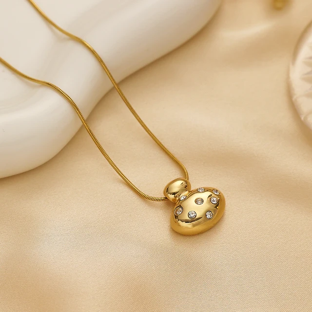 Imperial Diamond Pendant Necklace Gold Plated, Waterproof and Anti-Tarnish