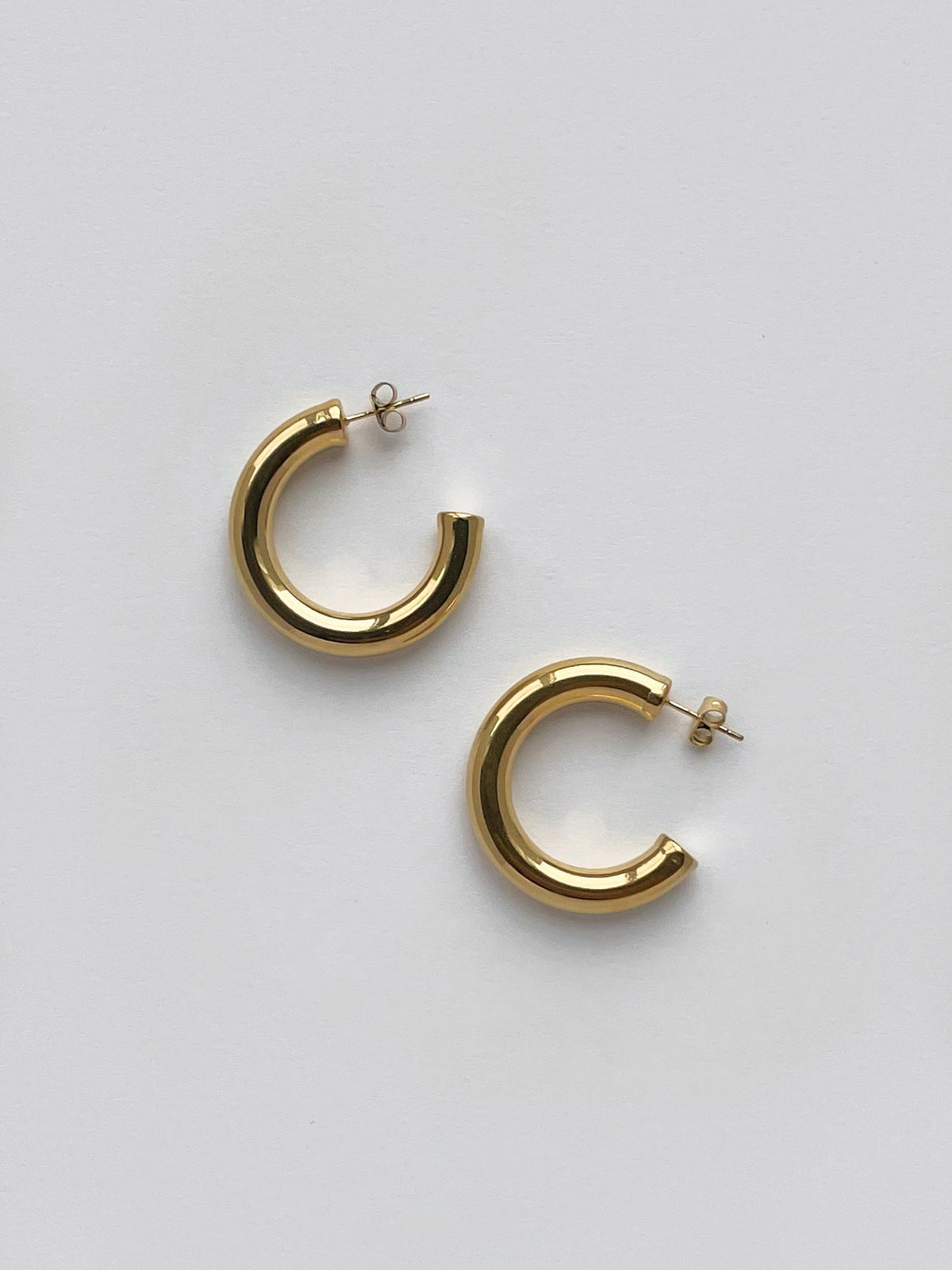 Semi Hoops Gold Earrings Gold Plated, Waterproof and Anti-Tarnish
