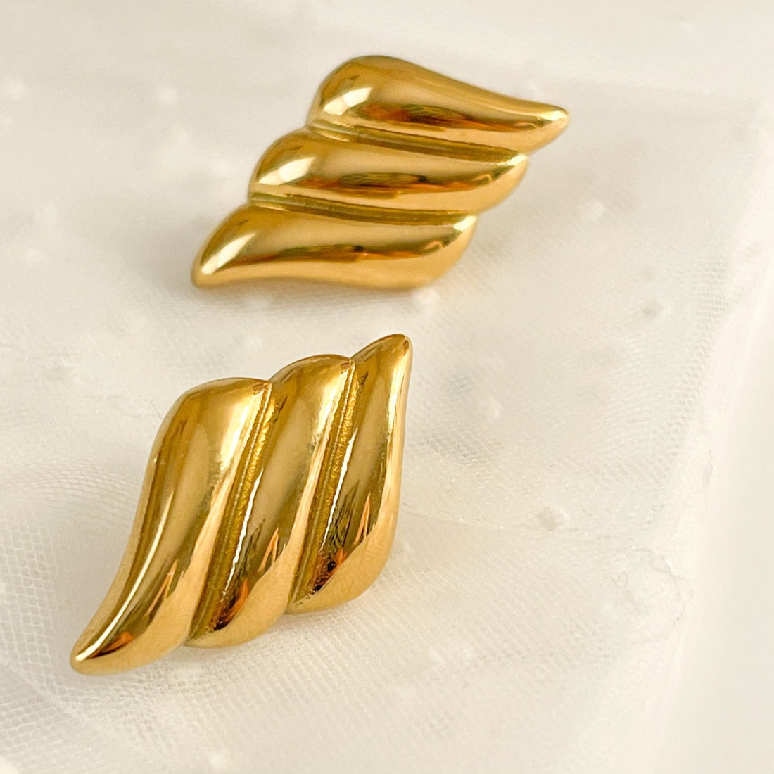 Glide Wings Earrings Gold Plated, Waterproof and Anti-Tarnish