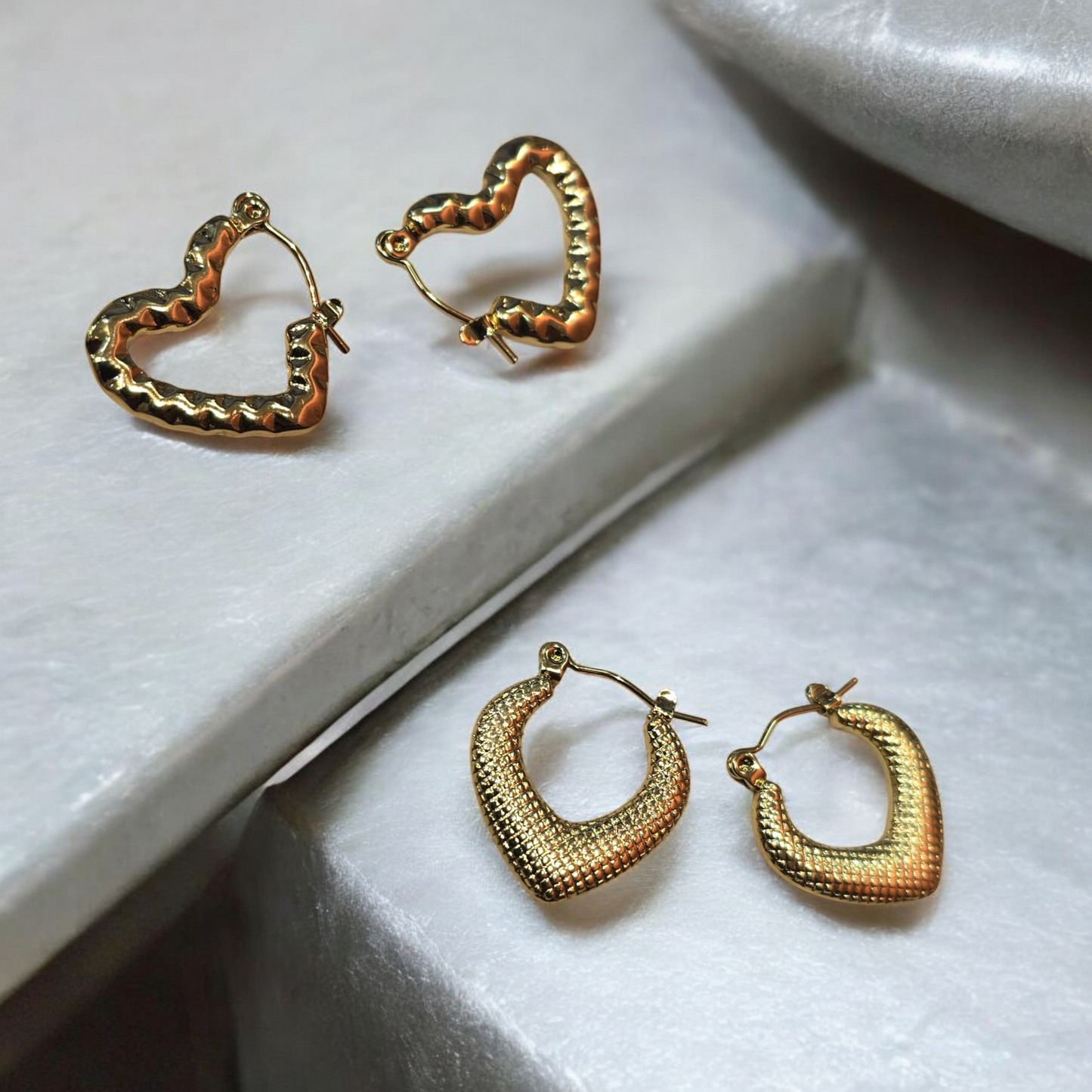 Hoops Earrings Set of 2 NLE001 - 18k Gold Plated, Waterproof, Anti-tarnish