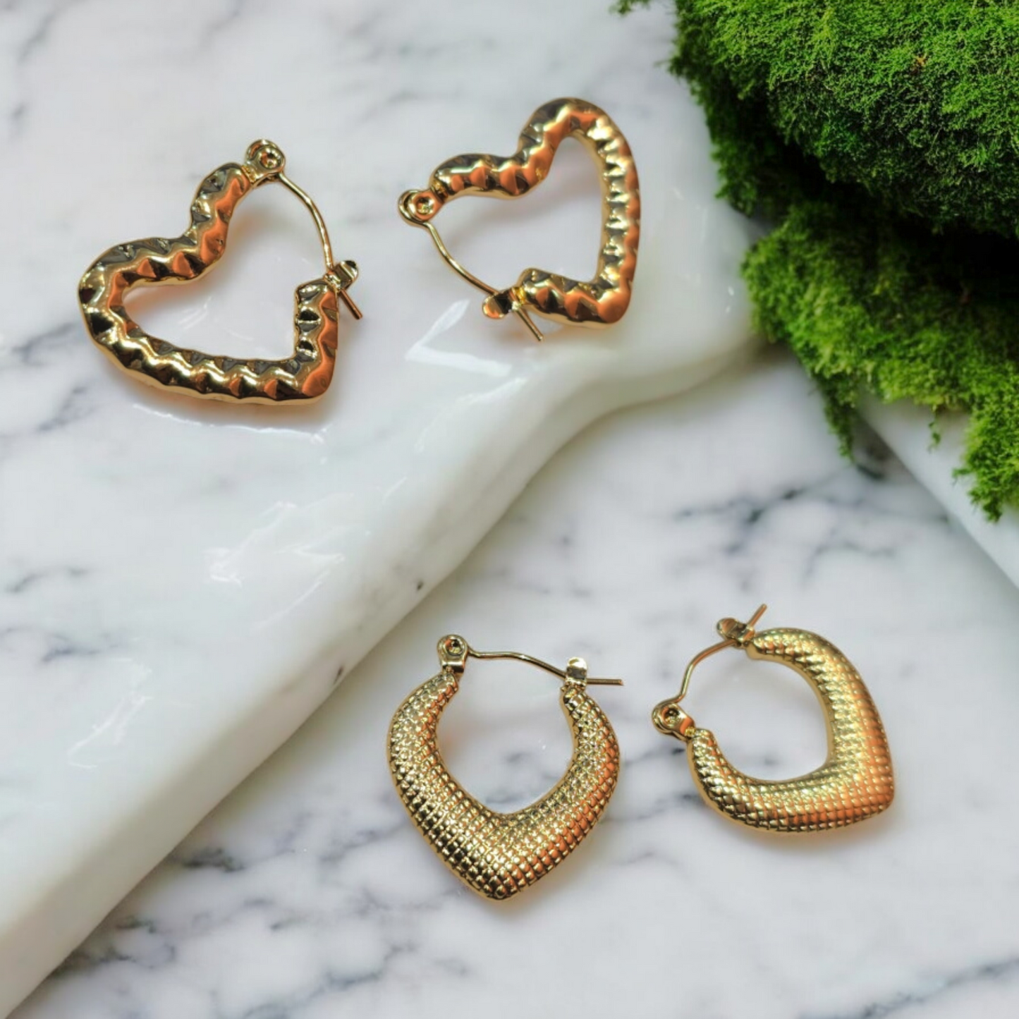 Hoops Earrings Set of 2 NLE001 - 18k Gold Plated, Waterproof, Anti-tarnish