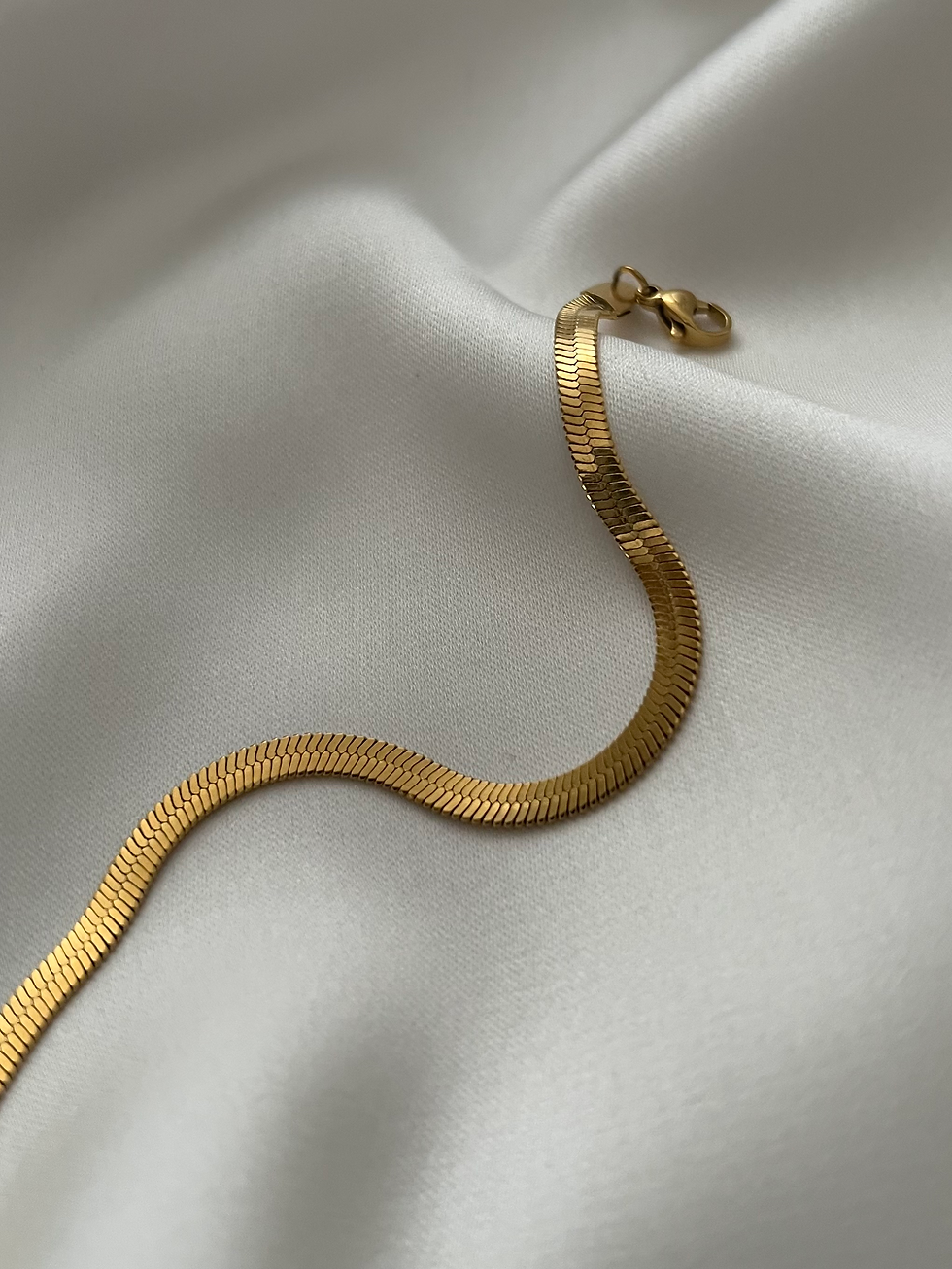 Snake Bracelet Gold Plated, Anti-Tarnish, Waterproof 8.5 inches with Extension & Heart Charm