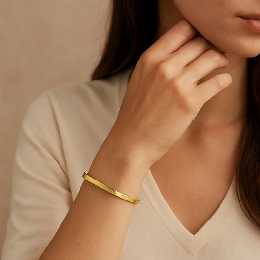 Minimalist Unisex Open Bracelet Kada Adjustable Size