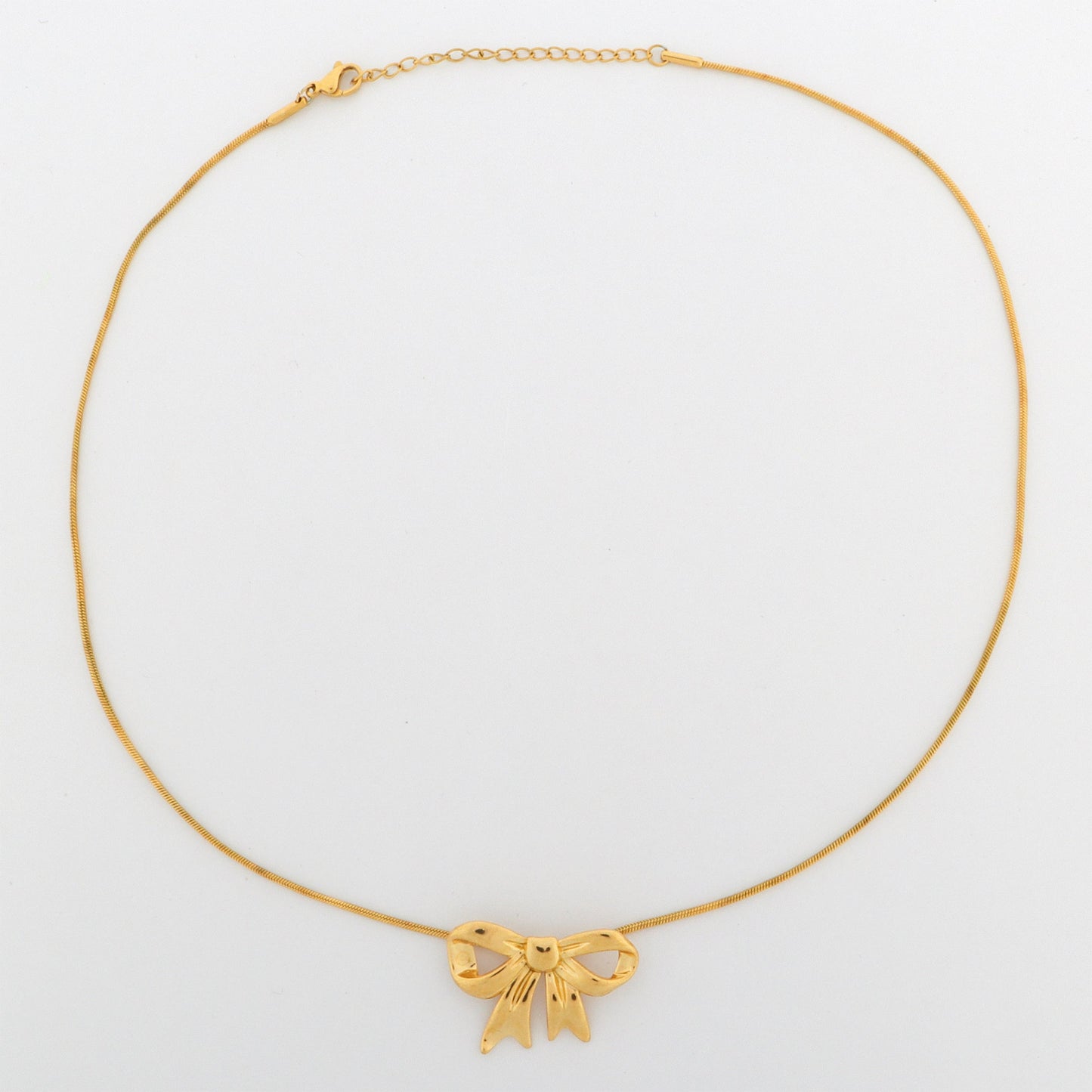 Bow Vintage Chain Necklace Gold Plated, Waterproof and Anti-Tarnish