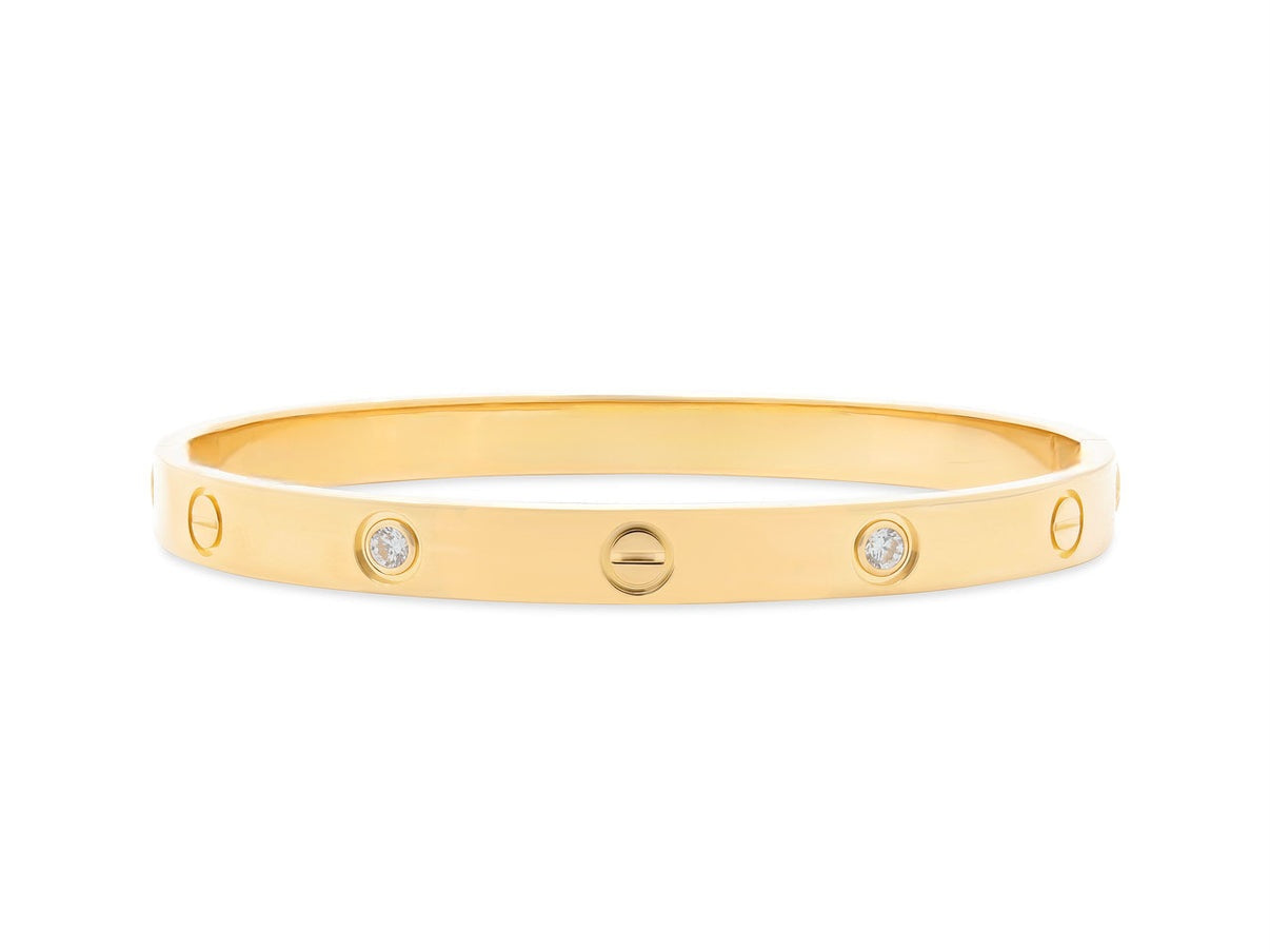 Cartier Inspired Love Bracelet Kada 18K Gold Plated, Waterproof and Anti-Tarnish 6cm diameter