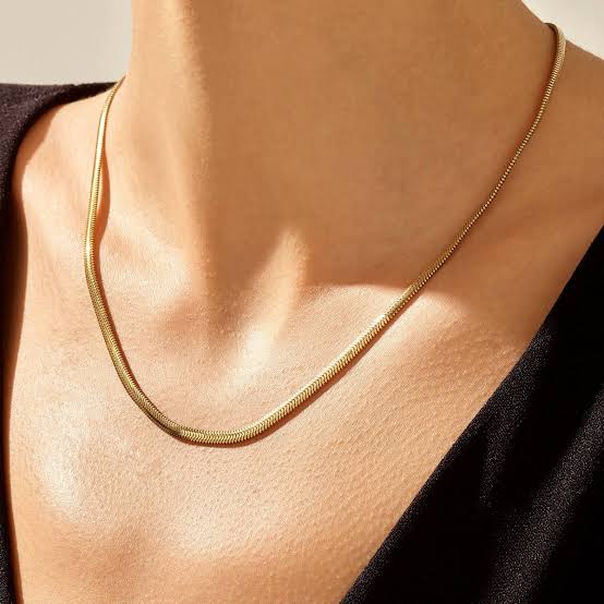 Snake Chain + Heart Vintage Chain Necklace Gold Plated Combo