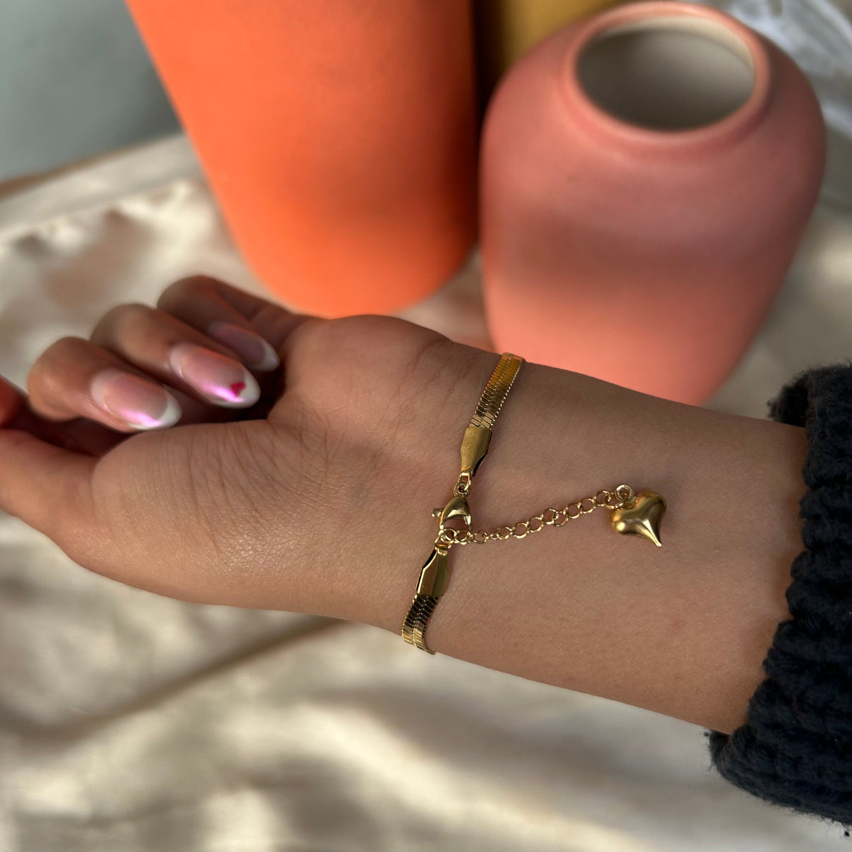 Snake Chain + Snake Bracelet + Classic V Diamond Studded Adjustable Ring + Cartier Inspired Love Bracelet Kada Gold Plated Combo