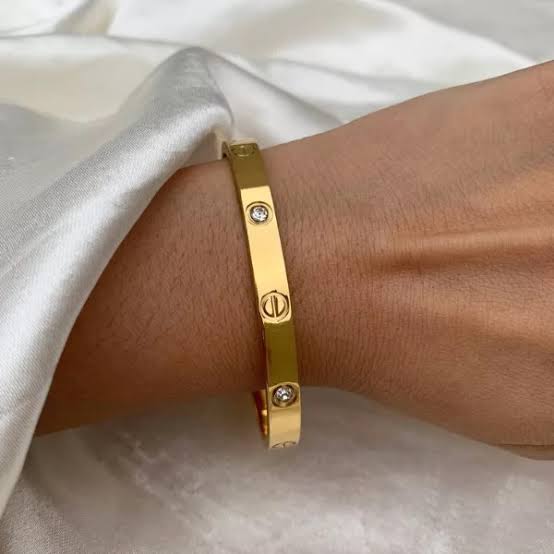Cartier Inspired Love Bracelet Kada 18K Gold Plated, Waterproof and Anti-Tarnish 6cm diameter