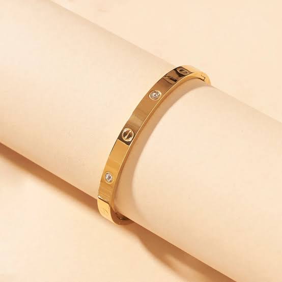 Cartier Inspired Love Bracelet Kada 18K Gold Plated, Waterproof and Anti-Tarnish 6cm diameter