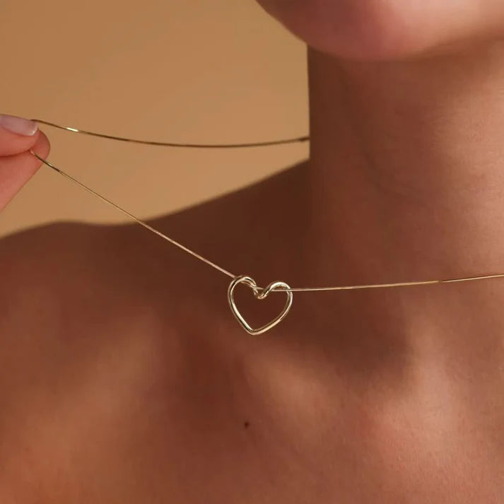Knot Heart Chain Pendant Necklace Gold Plated + Vintage Snake 2.0 Chain 18K Gold Plated + Knot Adjustable Bracelet Kada Gold Plated