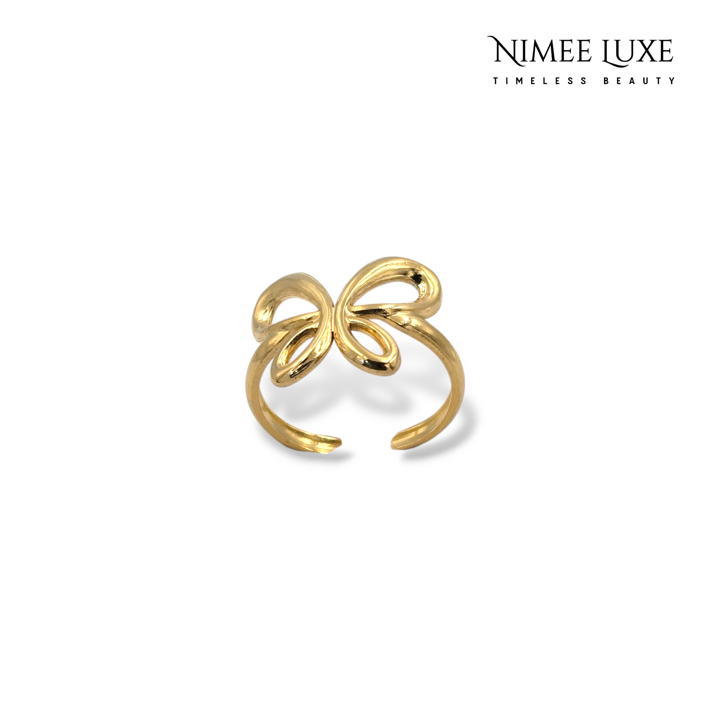 Hope Butterfly Adjustable Ring Gold Plated AR38