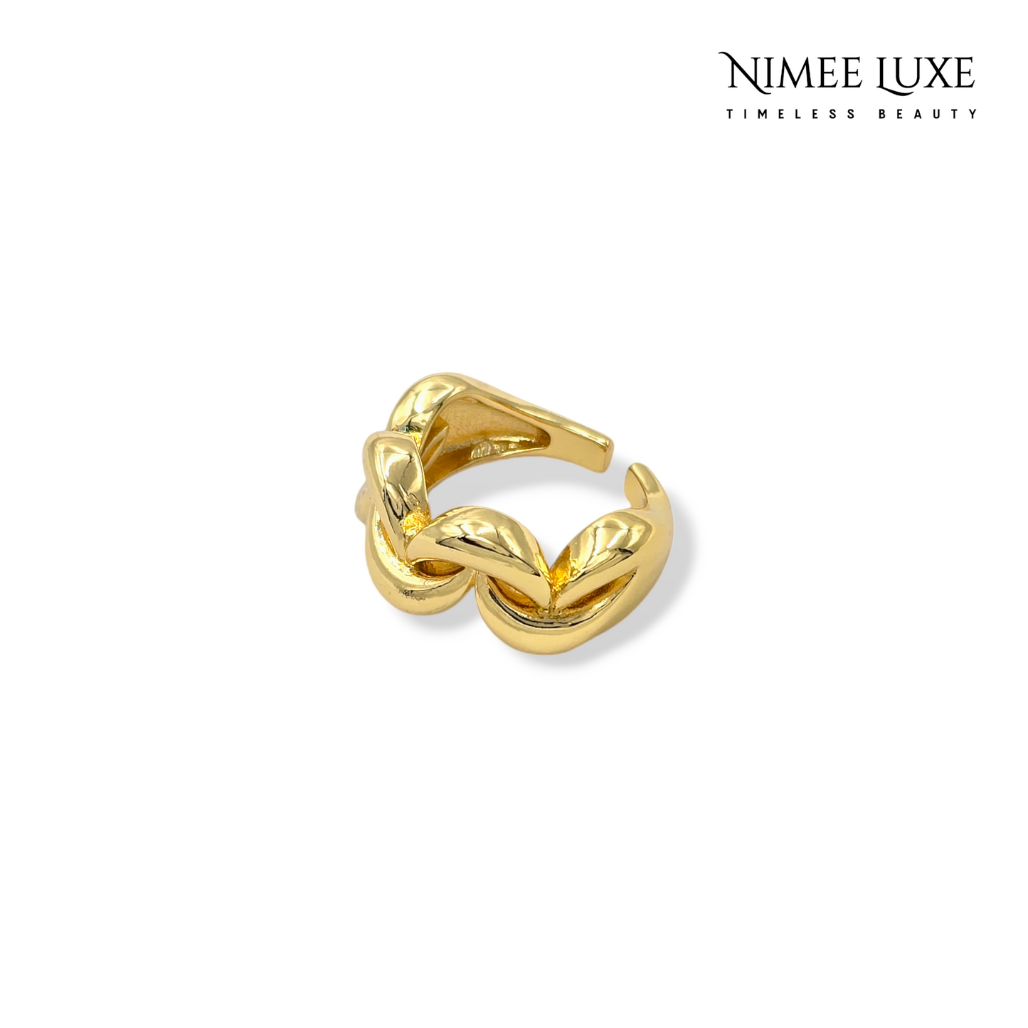 Wavy Adjustable Ring Gold Plated AR7