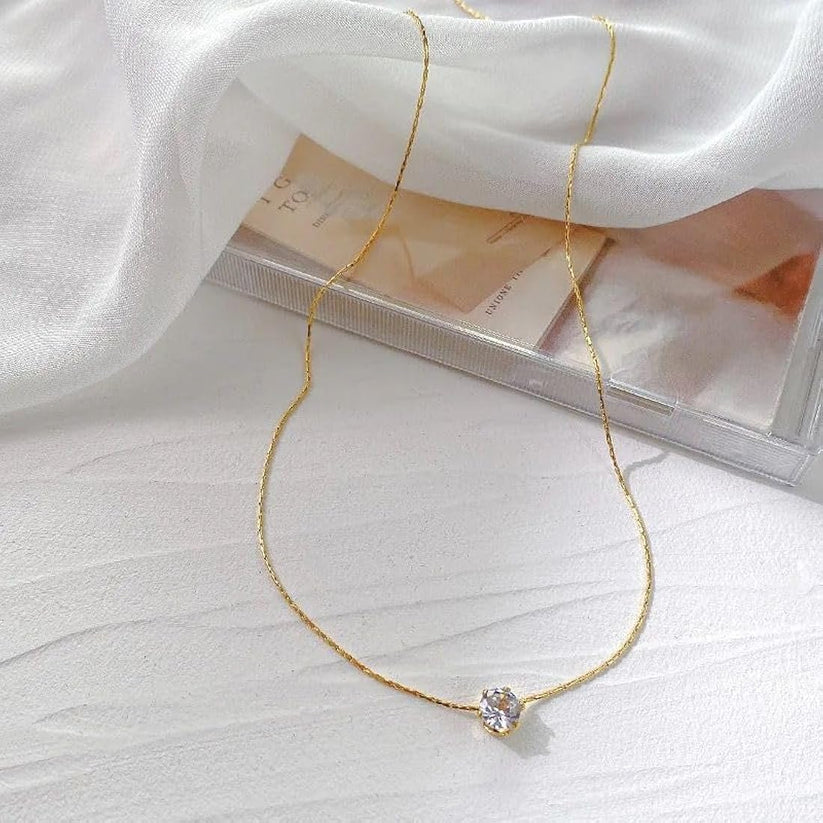 Diamond Necklace + 2 x Pair of Diamond Hoops Combo