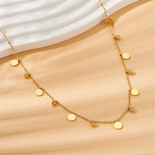 Columbia Diamond Charm Necklace 18k Gold Plated, Waterproof and Anti-Tarnish