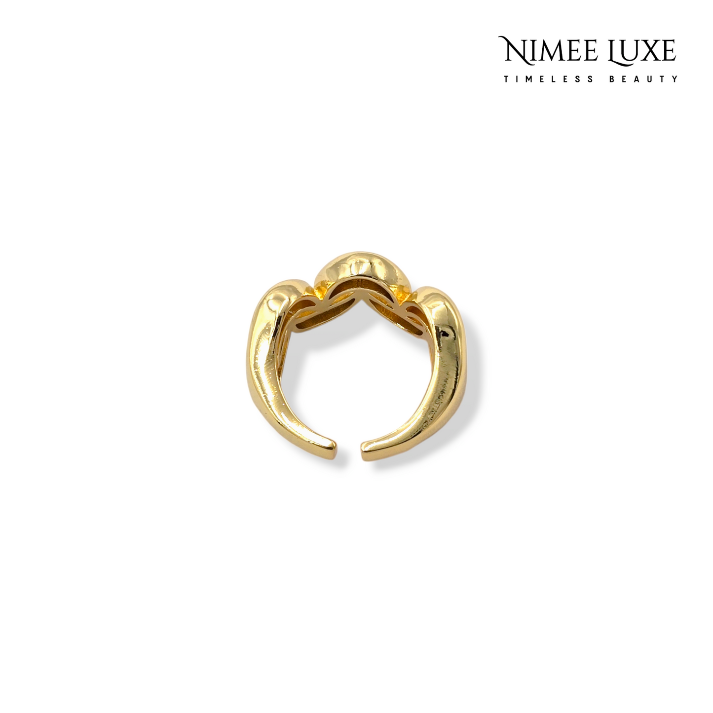 Wavy Adjustable Ring Gold Plated AR7