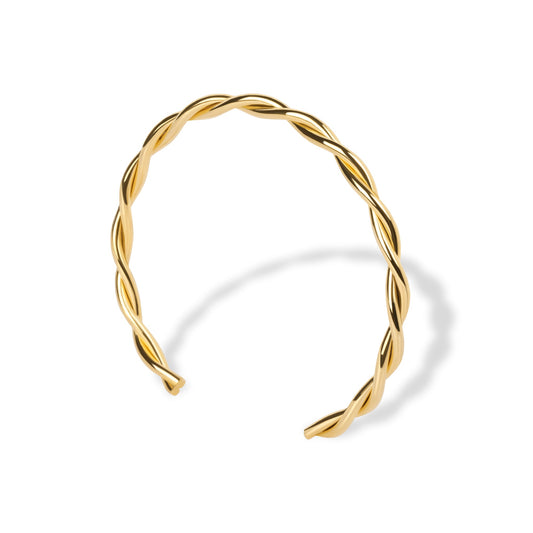Delicate Curve Adjustable Bracelet Kada Gold Plated, Waterproof and Anti-Tarnish
