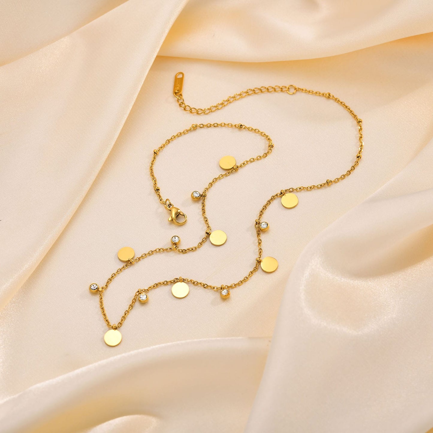 Columbia Diamond Charm Necklace 18k Gold Plated, Waterproof and Anti-Tarnish