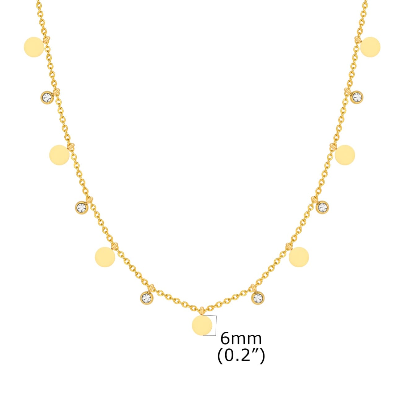 Columbia Diamond Charm Necklace 18k Gold Plated, Waterproof and Anti-Tarnish