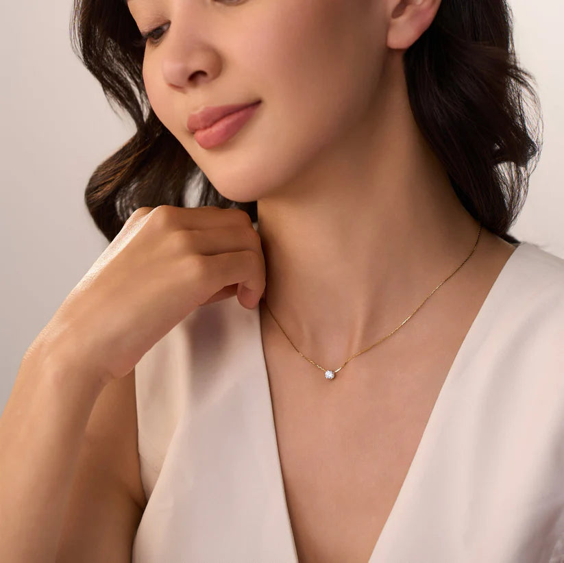 Diamond Necklace + 2 x Pair of Diamond Hoops Combo