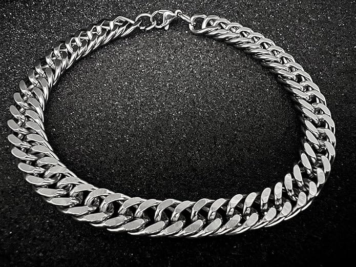 Silver Cuban Link Bracelet - 21 cm