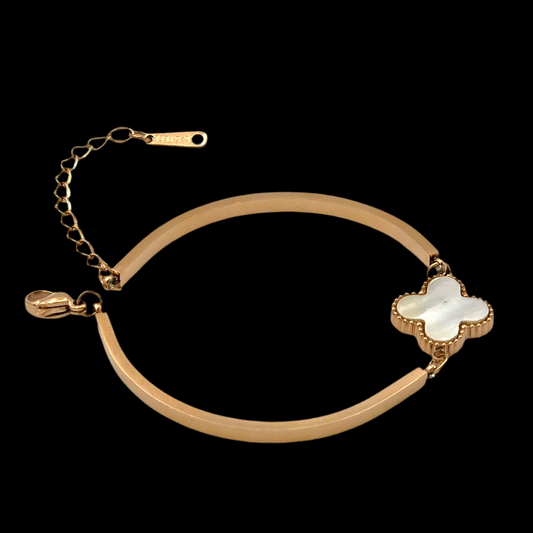 Van Cleef Bracelet cum Kada 18K Rose Gold Plated, Anti-Tarnish, Waterproof with Extension Fits 2 to 2.8 size