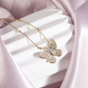 Two Tone Butterfly Necklace