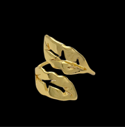 Leaf Adjustable Ring 18K Gold Plated AR1