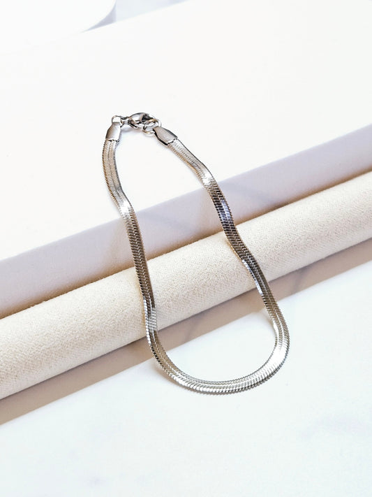 Silver Flat Snake Bracelet