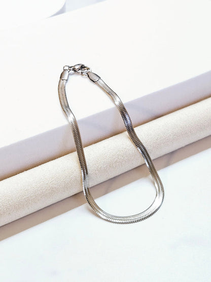 Silver Flat Snake Bracelet