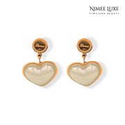 Classic Dangling Pearl Earrings NLE106RG Gold Plated, Waterproof and Anti-Tarnish